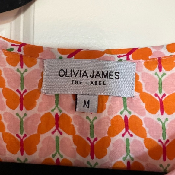 Olivia James Delia Dress, Pink Flutter (Monkees) Size Medium - Picture 2 of 9